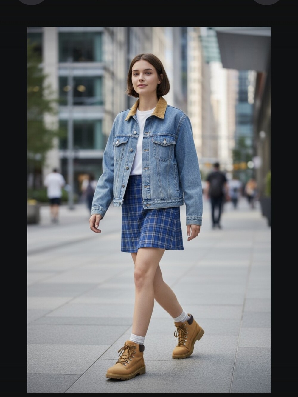 JohnGalt/Brandy Melville Shanghai Blue Denim Jacket w/ Tan Corduroy Collar-Small